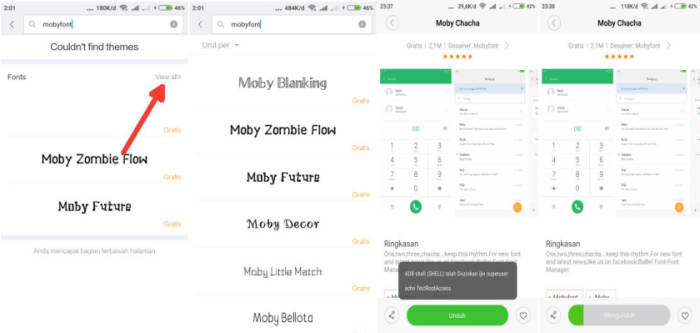 Menemukan Font Gratis Theme Store Xiaomi