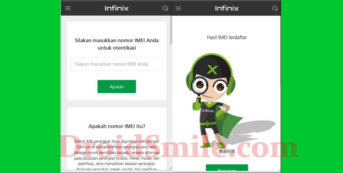 Cara Cek Validitas IMEI HP Infinix