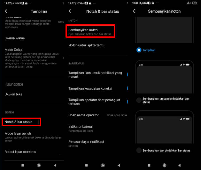 Cara Menghilangkan Notch Poni Redmi