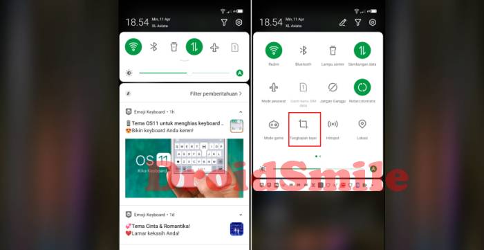 Cara Screenshot Infinix via Quick Panel
