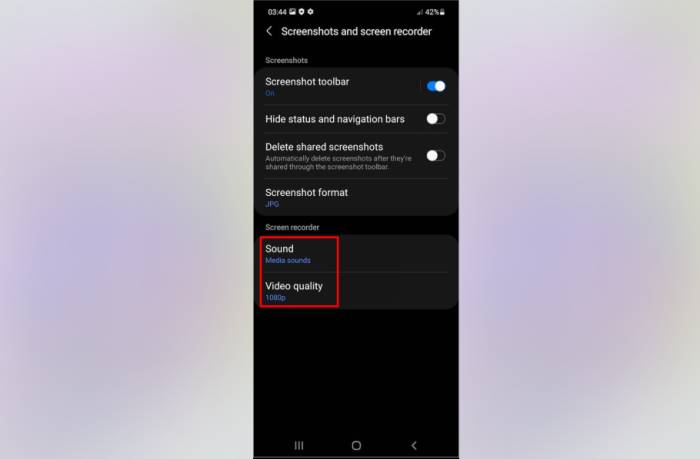 Cara Setting Perekam Layar Hp Samsung