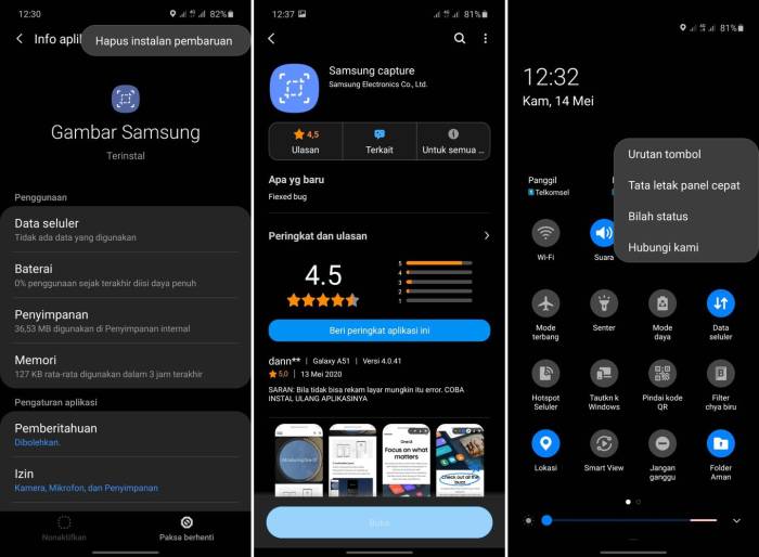 Solusi Jika Ikon Perekam Layar Samsung Hilang