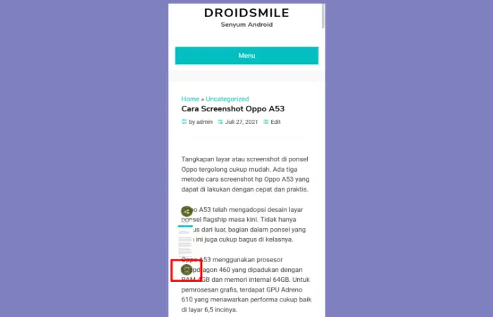 Cara Screenshot Panjang Oppo A53