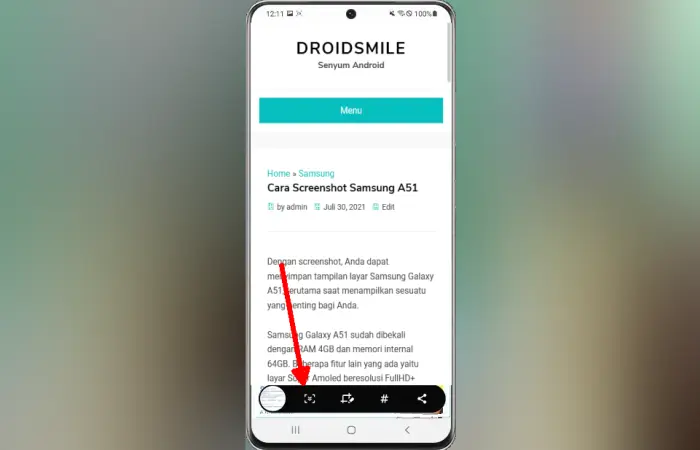Cara Screenshot Panjang Samsung A51
