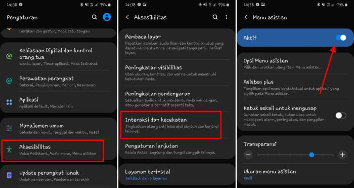 Cara Screenshot Samsung A32 Menggunakan Asisten Menu