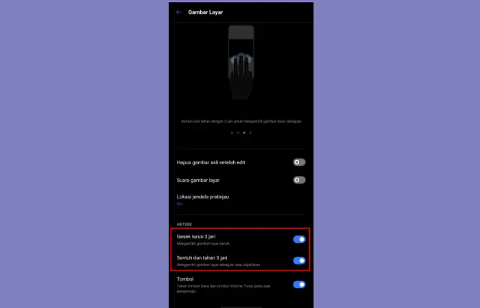 Cara Screenshot Tiga Jari Oppo A53