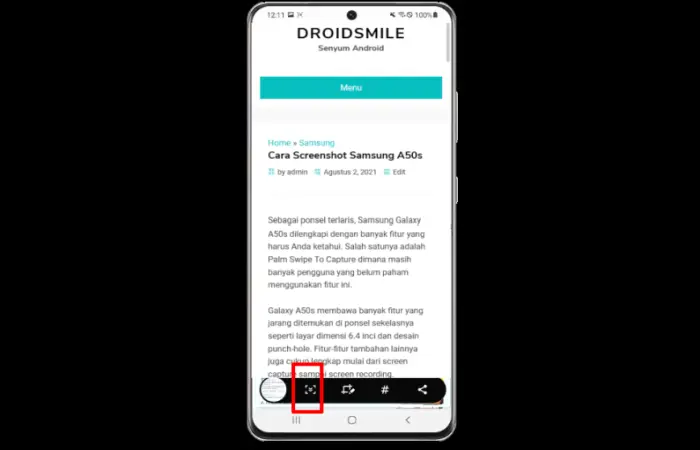 Cara Screenshot Panjang Samsung A50s