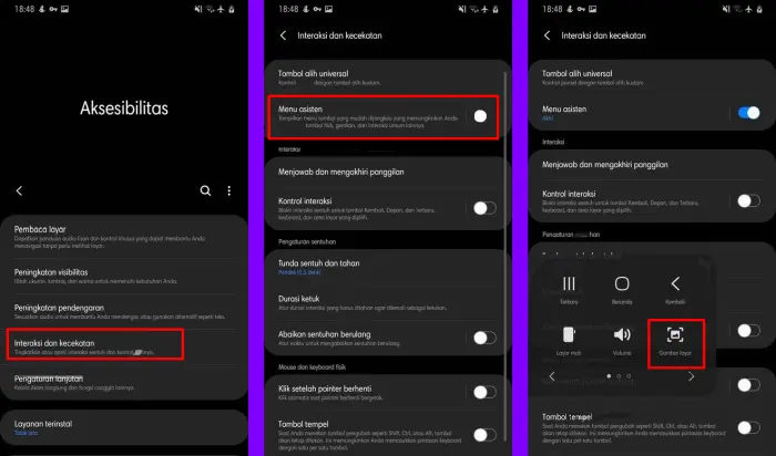 Cara Screenshot Samsung A11 Fitur Menu Asisten