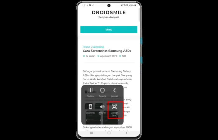 Cara Screenshot Samsung A50s Menu Asisten