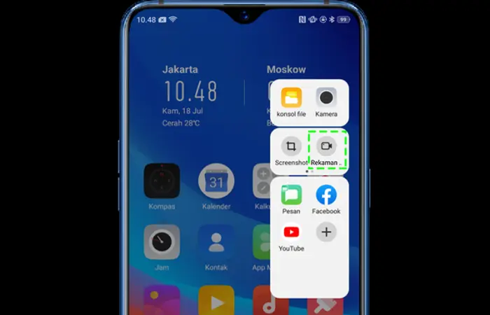 Cara Merekam Layar Hp Oppo Melalui Bilah Samping Cerdas