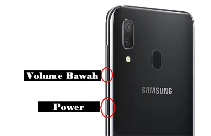 Screenshot Samsung A30 Dengan Tombol