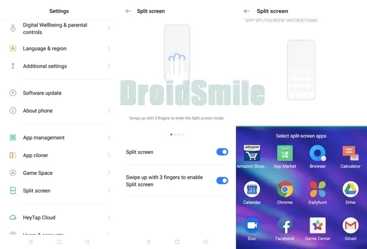 Cara Mengaktifkan Split Screen 3 jari Realme