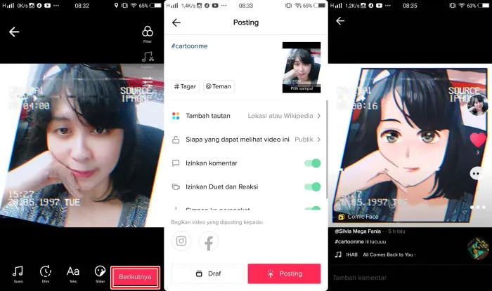 Efek Comic Face TikTok