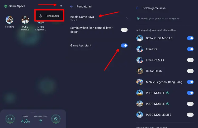 Mengaktifkan Game Asisten Realme