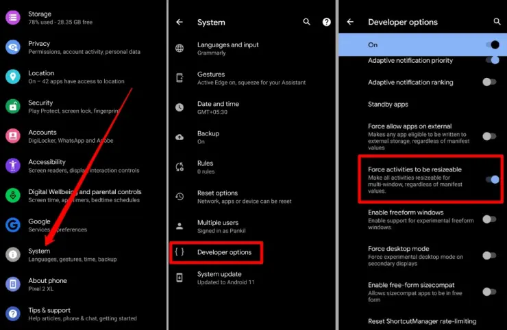 Memaksa Aplikasi Mendukung Split Screen