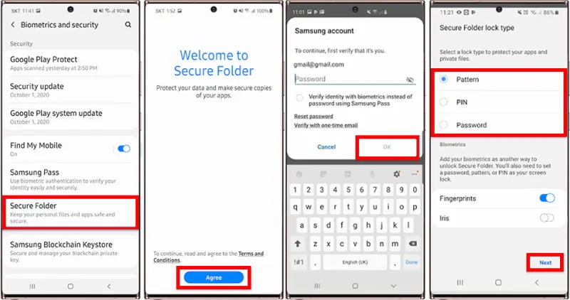 Mengaktifkan Secure Folder