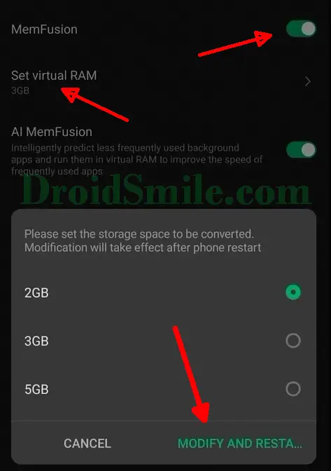 Set Virtual RAM Infinix