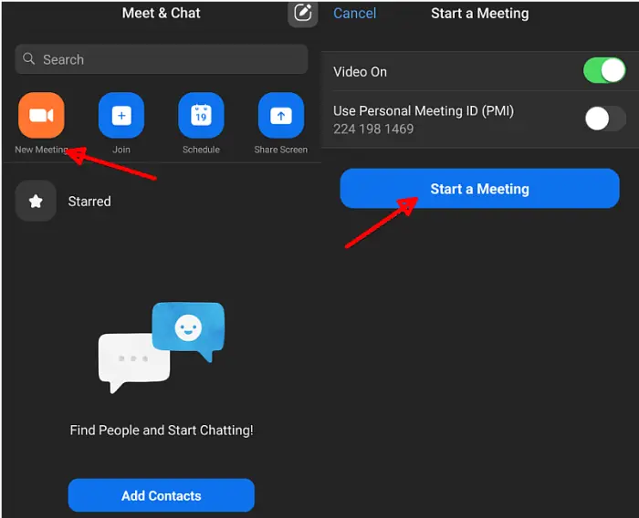 Start Meeting Zoom