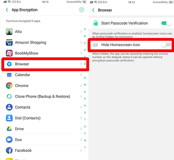 Sembunyikan ikon layar depan Oppo