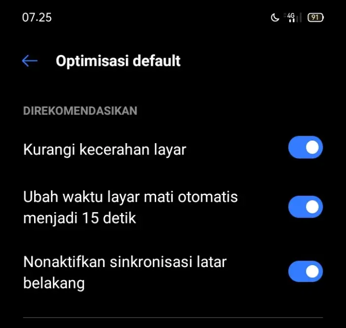 Kurangi Kecerahan Layar