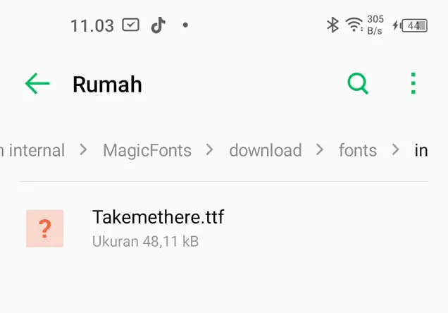 Pindah Font Dari Folder En ke In