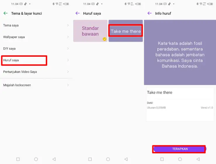 Terapkan Huruf Saya
