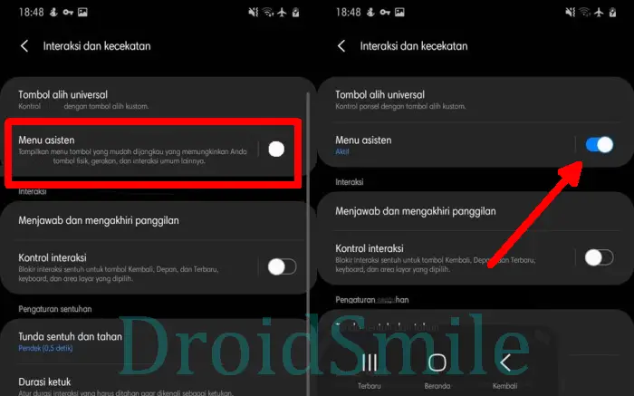 Aktifkan Menu Asisten