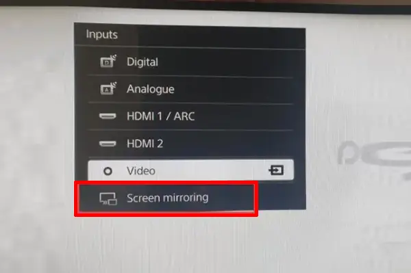 Aktifkan Screen Mirroring di TV Sony Bravia
