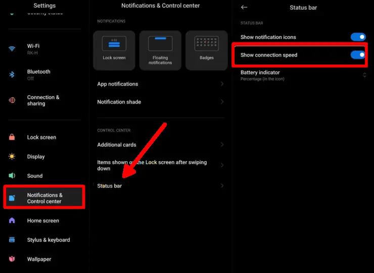 Menampilkan Kecepatan Internet di MIUI 13