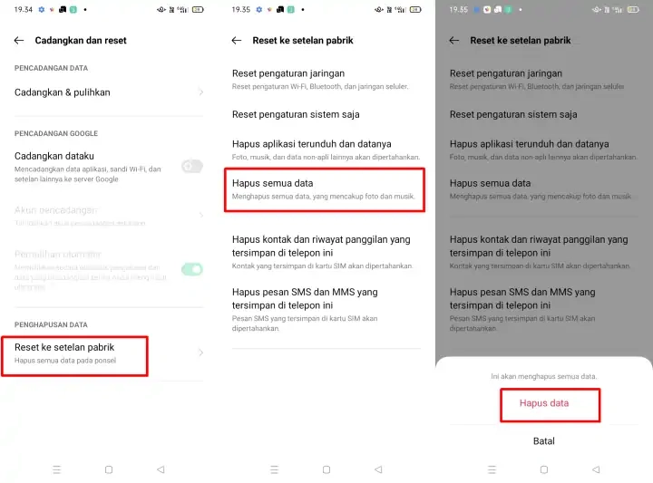 Cara Reset Ke Setelan Pabrik Oppo F11