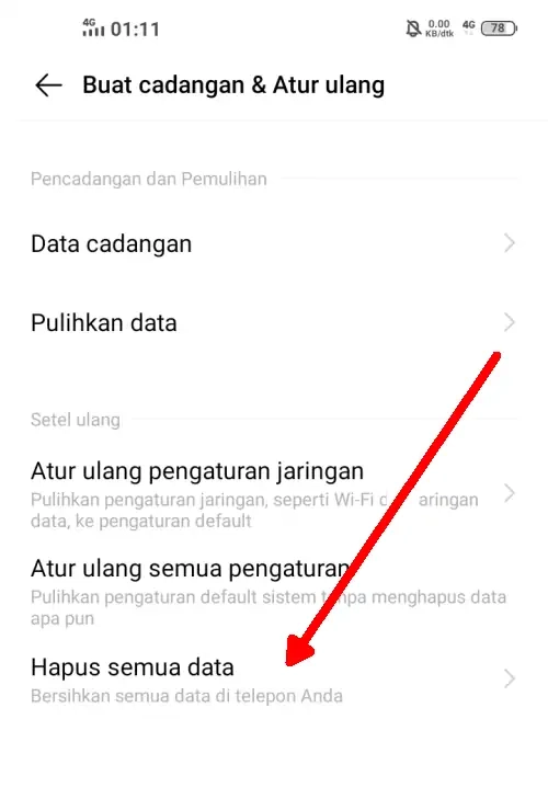 Hapus Semua Data Vivo