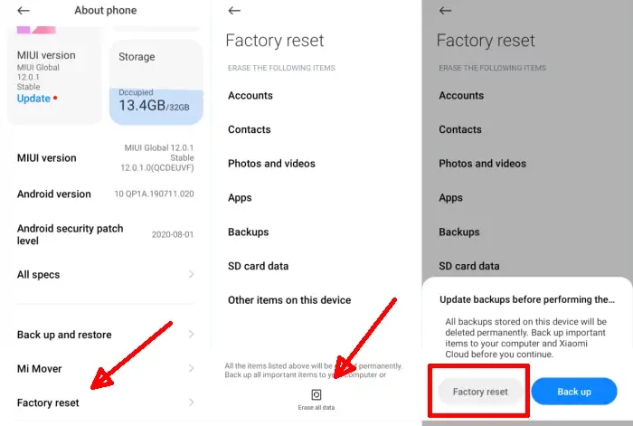 Cara Factory Reset HP Redmi 8A