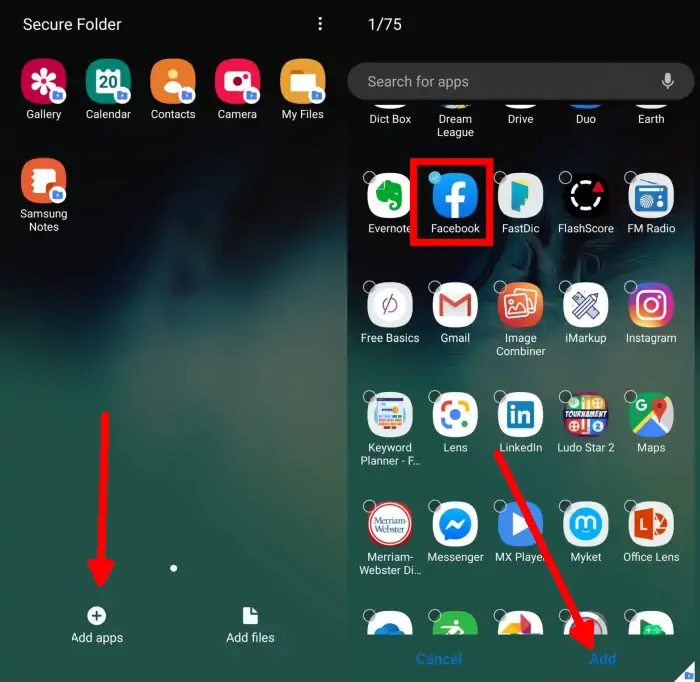 Menambahkan Aplikasi ke Secure Folder