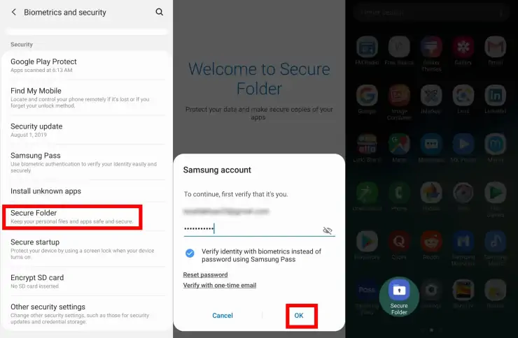 Mengaktifkan Secure Folder Samsung
