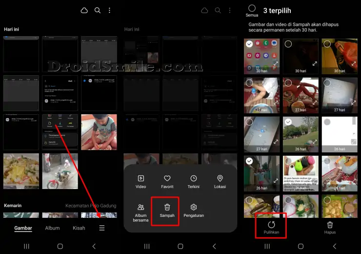Mengembalikan Gambar atau Video ke Galeri Samsung