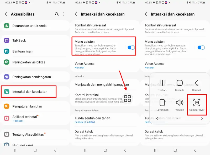 Cara Screenshot Dengan Menu Asisten Samsung A05