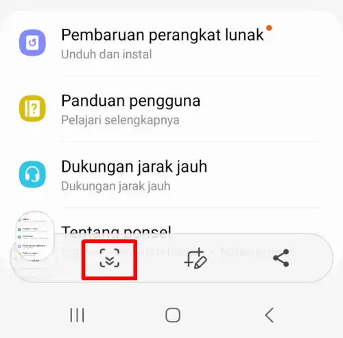 Cara Screenshot Panjang Samsung A05