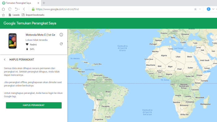 Cara Reset via Google Find My Device