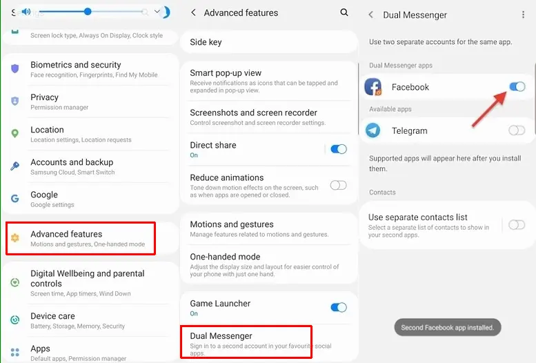 Cara Menggandakan Aplikasi Samsung Dual Messenger