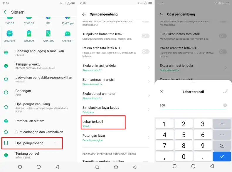 Cara Mengatur DPI di HP Infinix