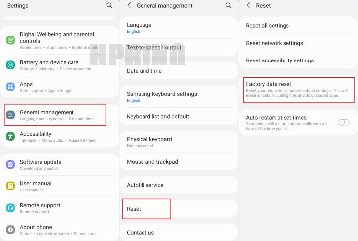 Factory Data Reset Samsung A03 Core