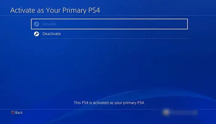 Menu Pengaturan Deactivate PS4